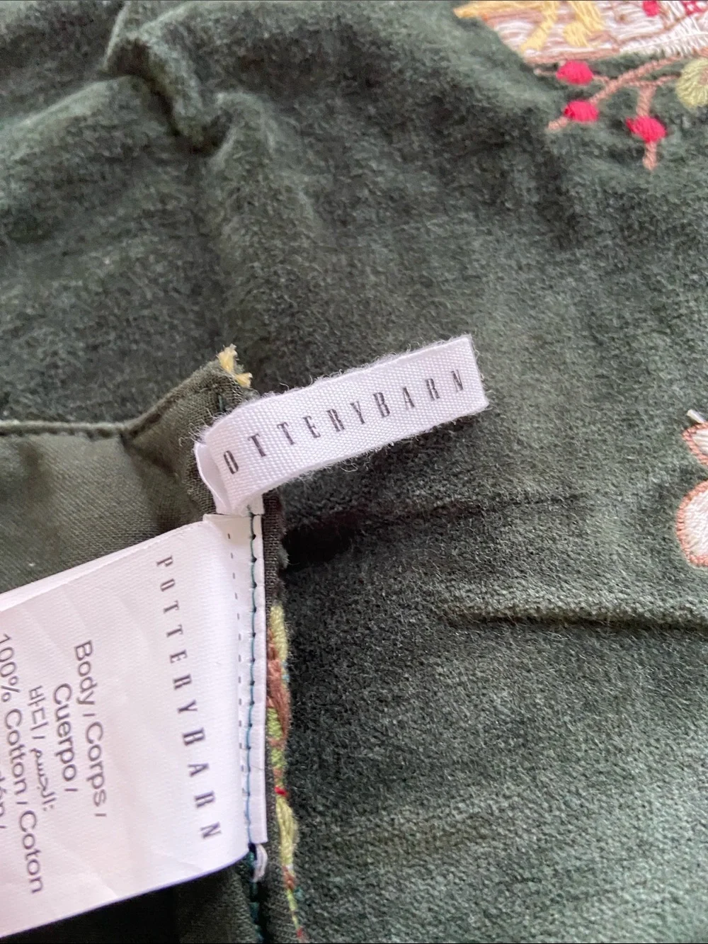 Embroidered Velvet Table Runner in Deep Forest Green.. pottery barn runner